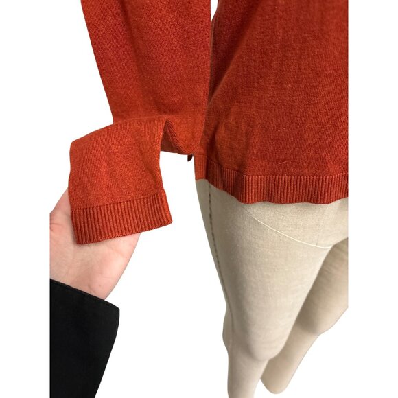 Mossimo Rust V-Neck Cotton Sweater S - Picture 3 of 10